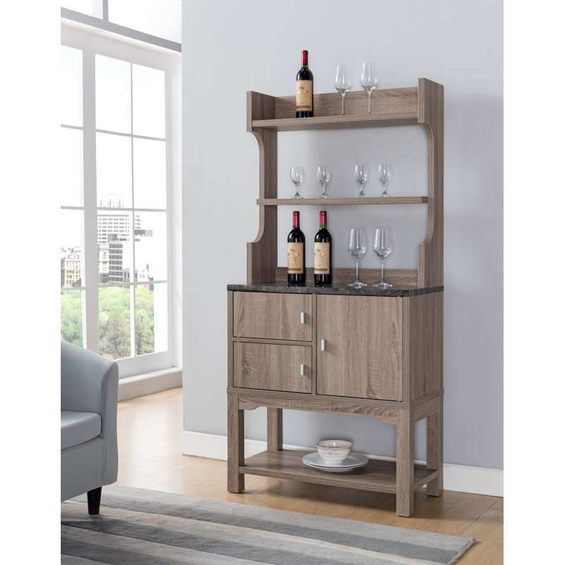 Dresler Manufactured Wood Baker's Rack, Dark Taupe