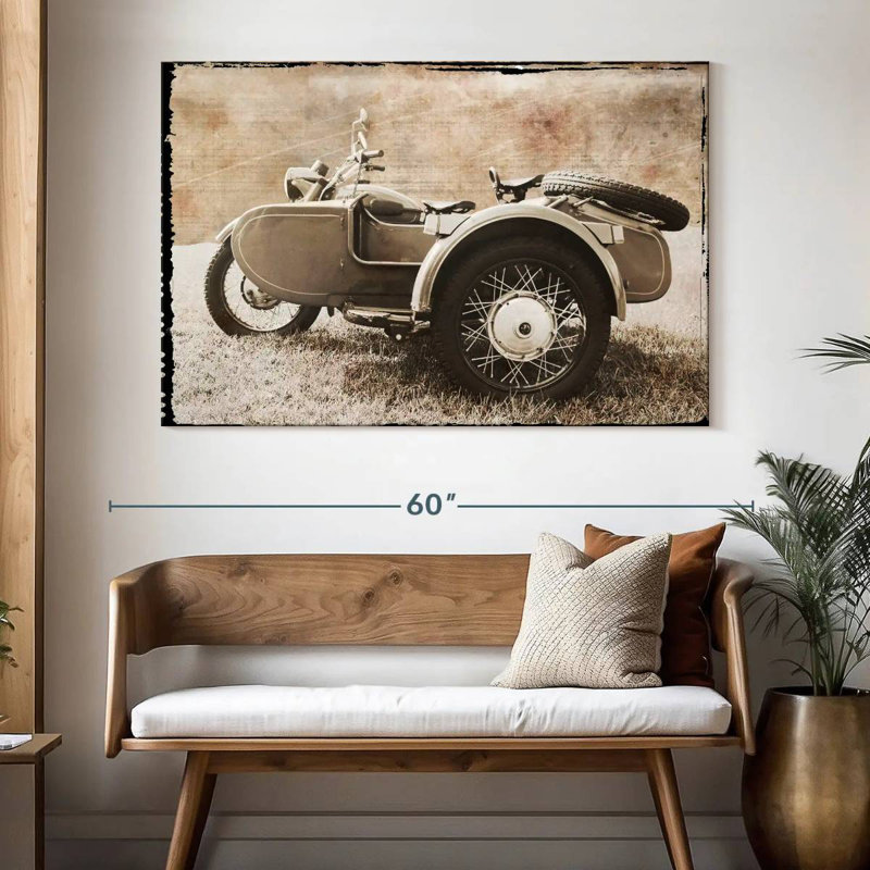 Mehar Ural Motorcycle, 34" H x 51" W