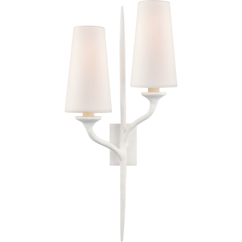 Julie Neill Iberia Double Right Sconce, Plaster White