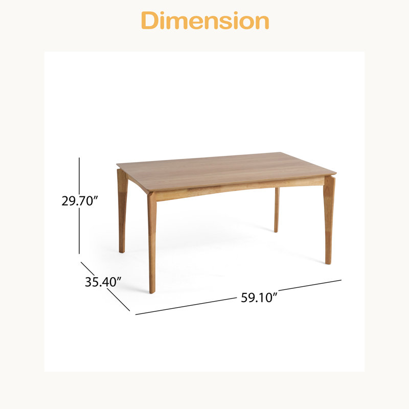 Dining Table, Rubberwood With Veneer, Mid-Century