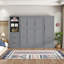 Grand lit escamotable mural avec tiroirs et tablettes de rangement pour garde-robe intégrés - solution de mobilier peu encombrante