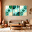 Ensemble de 3 reproductions d'art contemporain sur toile à motif abstrait de feuilles tropicales et de cercles-1807295681