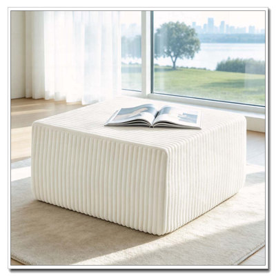 Cube modulaire rayé en velours côtelé