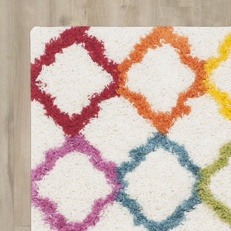 Sgk-Shag Kids Performance Geometric Rug, Square 6'7"