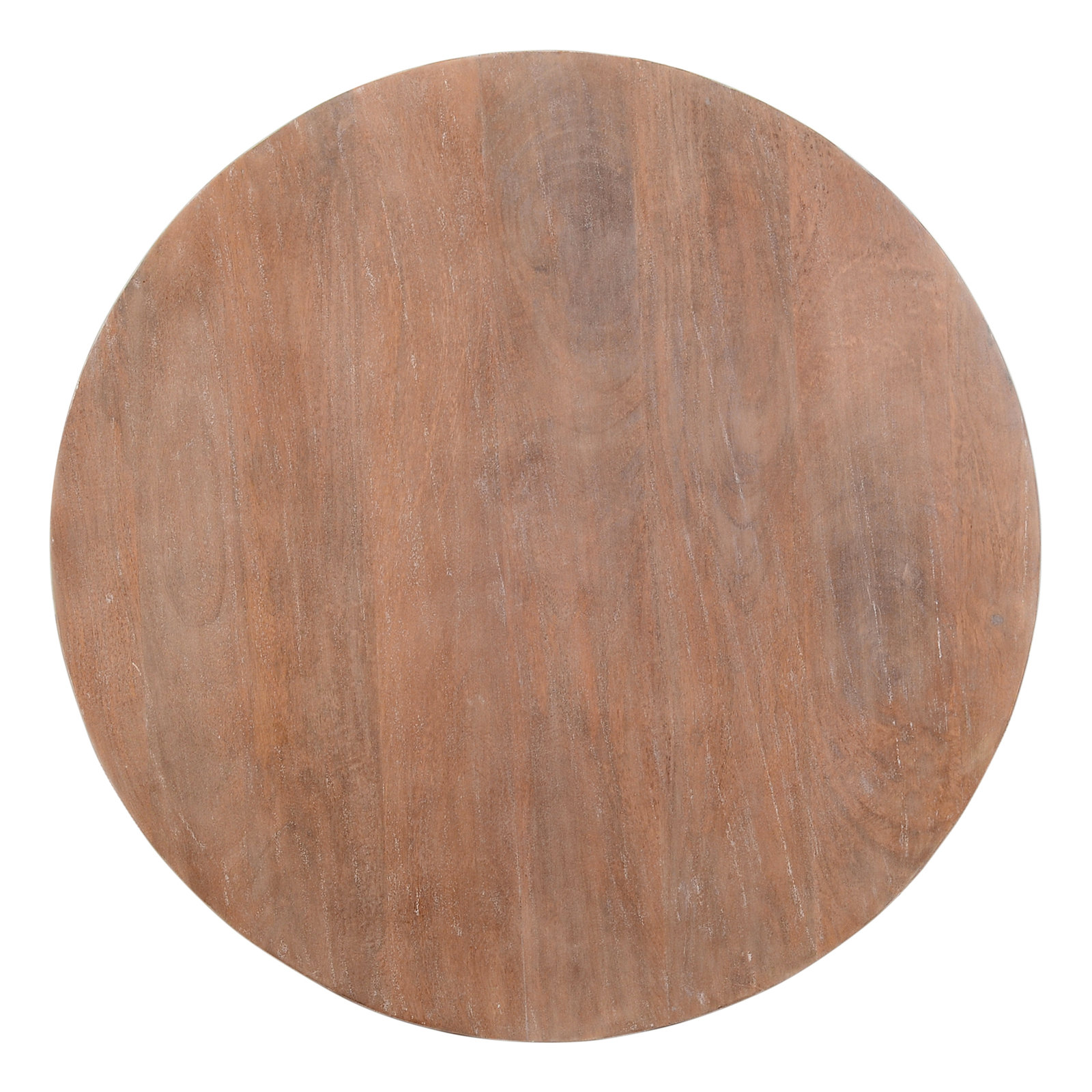 Teasdale Solid Wood Single Drum Coffee Table, Distressed Brown