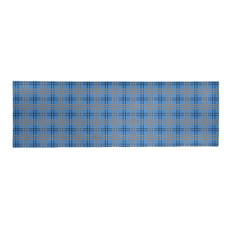 Tapis à carreaux bleu, Tapis de couloir 2 pi 6 po x 8 pi