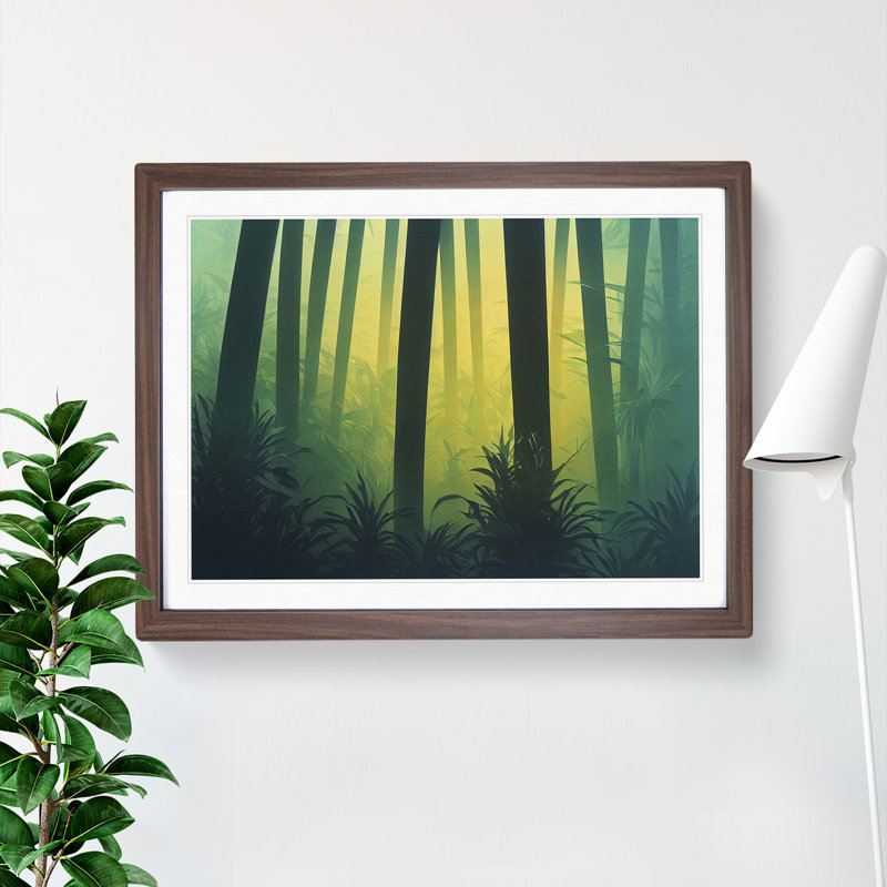Deep in the Jungle Vol.5 1 Piece Single Picture Frame Painting, 34cm H x 46cm W x 2cm D, Walnut
