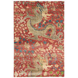 Red Alchemy Transitional Wool Linen Silk Blend Rug - 5'11"" x 8'11""