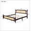 Lit en bois de pin avec tête et pied de lit en rotin, plateforme de lit central amélioré pour un soutien supérieur, espresso-800863794