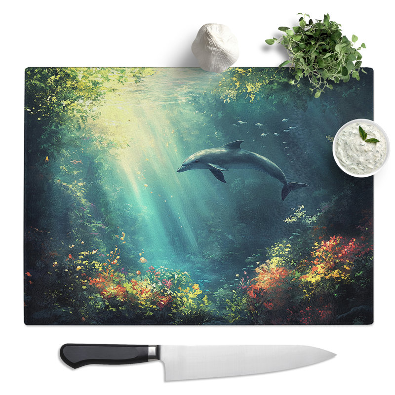 Dolphin Vol.4  Glass Chopping Board