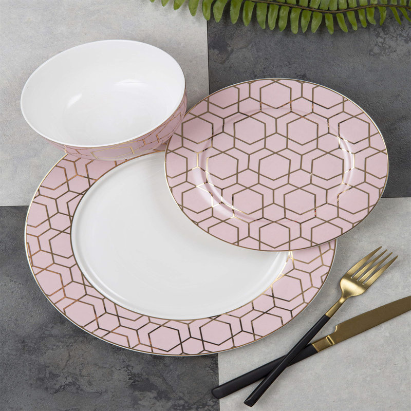 Carielle Piece Porcelain China Dinnerware Set - Service for 4