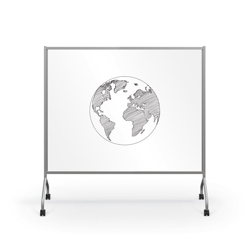 MooreCo Essentials Clear Mobile Dry Erase Board Divider, 54" x 68"