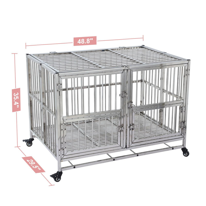 (Mise à jour) Caisse pour chien robuste avec cage et roues, H 30,7 po x l 28,3 po x P 42 po