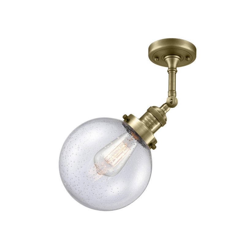Clementina Dimmable Bath Sconce, Antique Brass, Seedy, 60 Watt Vintage Incandescent Bulb