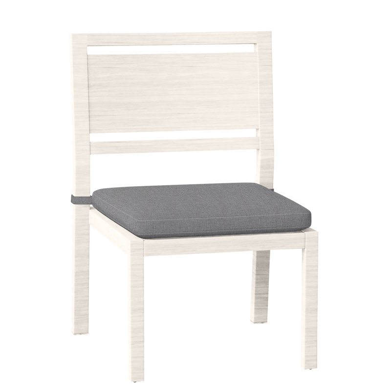 Chaise d'appoint d'extérieur en aluminium forgé Avondale, Pas de soudure, Verona brume, Craie
