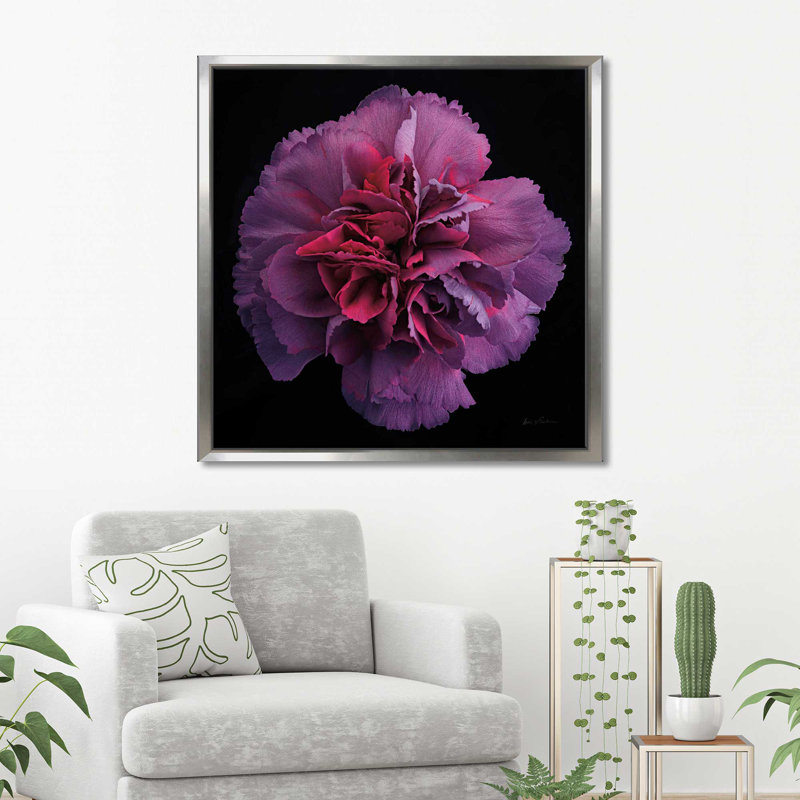 Floral majestueux IV - photographie, H 21,5 po x l 21,5 po x P 2 po, Cadre flottant argent