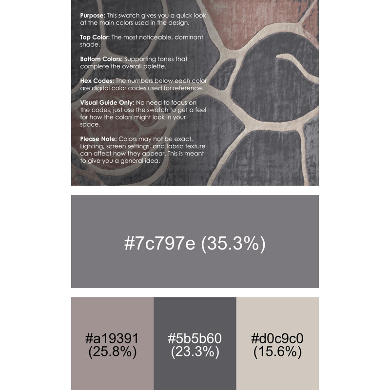 Machine Washable Gray Area Rug, Square 7'