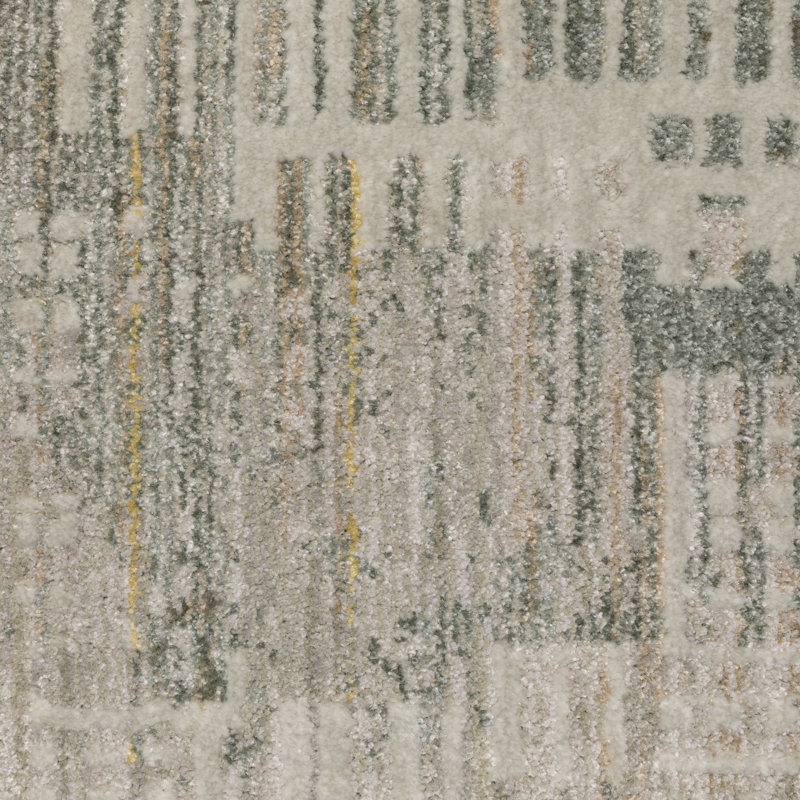 Michels Distressed Abstract Beige/ Blue Area Rug, Runner 2'3" x 7'7"
