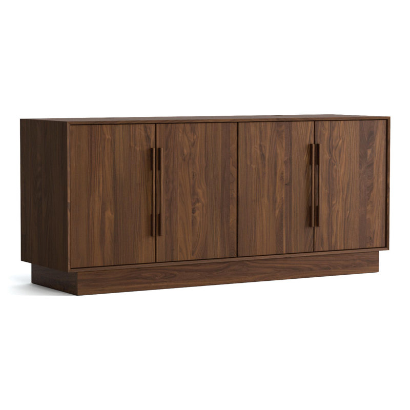 Moduluxe Media Console, 29.88"H x 66.13"L x 19"W, Natural Walnut