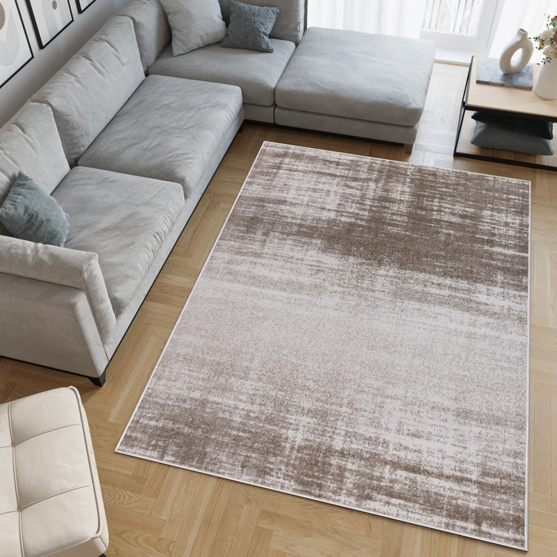 Machine Washable Nash Brown/Ivory Rug, Rectangle 8'11" x 12'