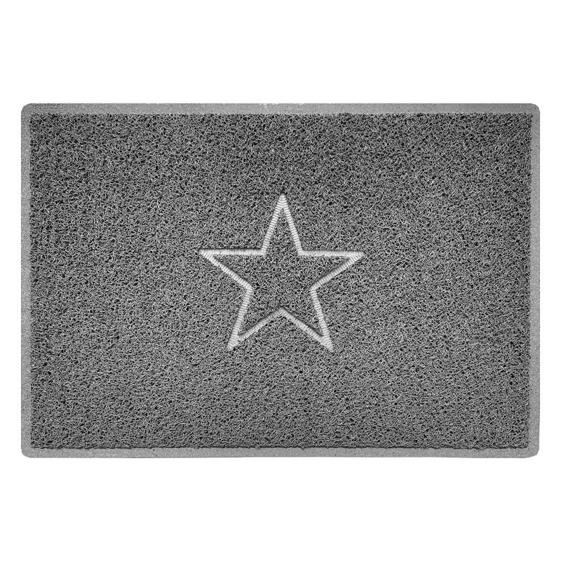 Star Non-Slip No Pattern Doormat, Grey, 60cm W x 90cm L