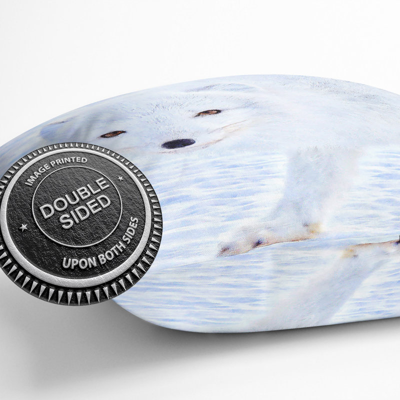 Winter Fox Painting Cushion with Filling, 55cm H x 55cm W x 20cm D