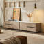 Meuble télé moderne en bois massif beige