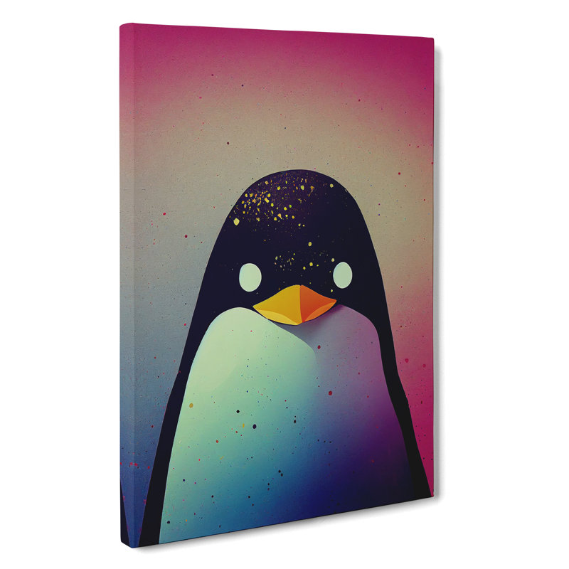 Penguin In Colour No.3 Abstract - Wall Art, Wrapped Canvas, 50cm H x 35cm W x 3cm D, No Matte