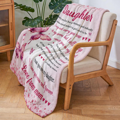 Couverture en flanelle pour fille, cadeaux de fille de 80 po x 60 po | Couverture pour fille de maman, anniversaire, fête de la Saint-Valentin, fête des mères, cadeaux de fin d'année pour fille, décor de couverture