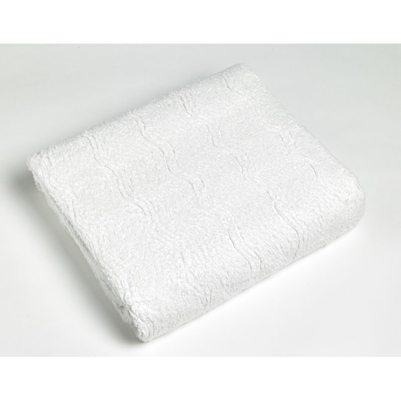 Geneva Cotton Solid Colour Bedspread, White, Single