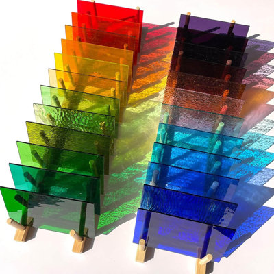 24 feuilles de vitrail d'églises transparentes 24 x 4 pouces pour Suncatcher, mosaïque et bricolage