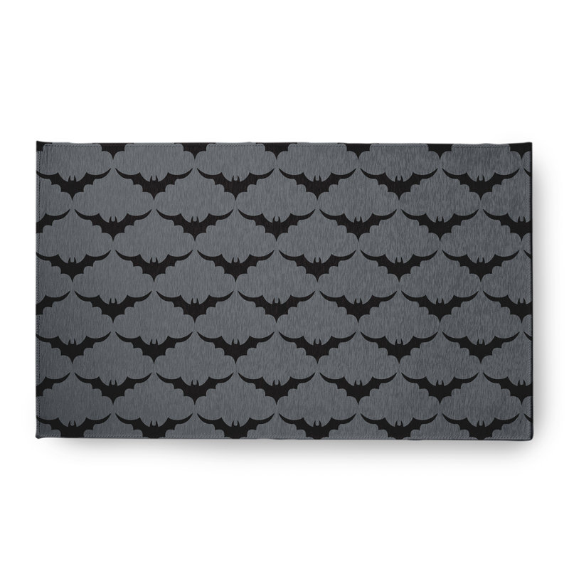 Tapis rectangulaire gris en acier tissé à la machine Delfino, Rectangle 1 pi 6 po x 2 pi 6 po