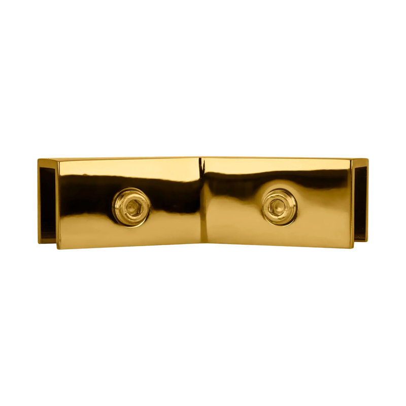 Pince à 135 degrés sur verre pour douille en verre poli de 5/16 po à 1/2 po (8 mm à 12 mm) d'épaisseur, Laiton poli