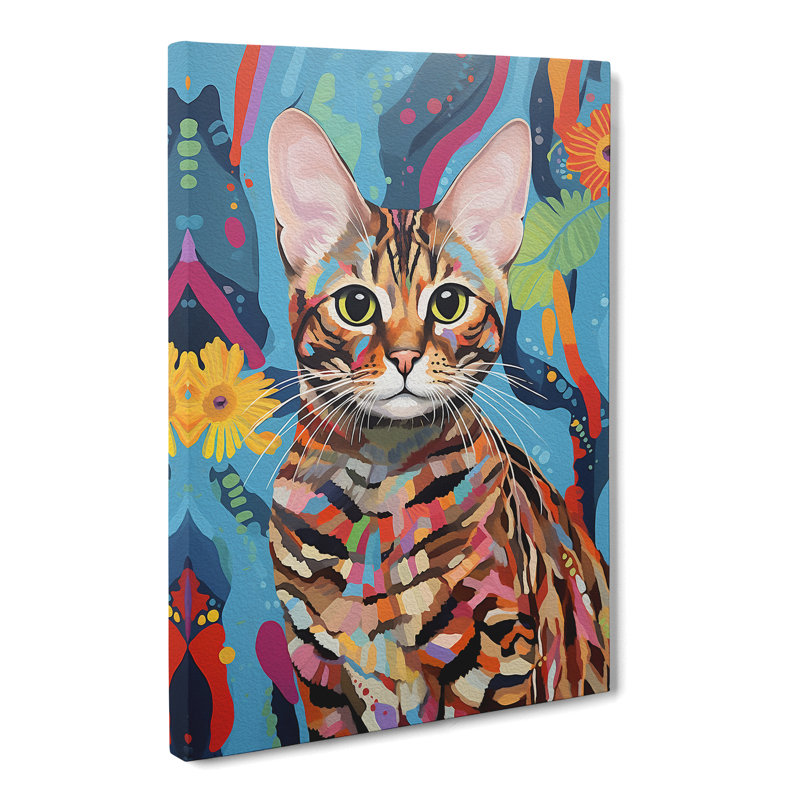 Bengal Cat Contemporary - Wrapped Canvas, 60cm H x 40cm W x 3cm D