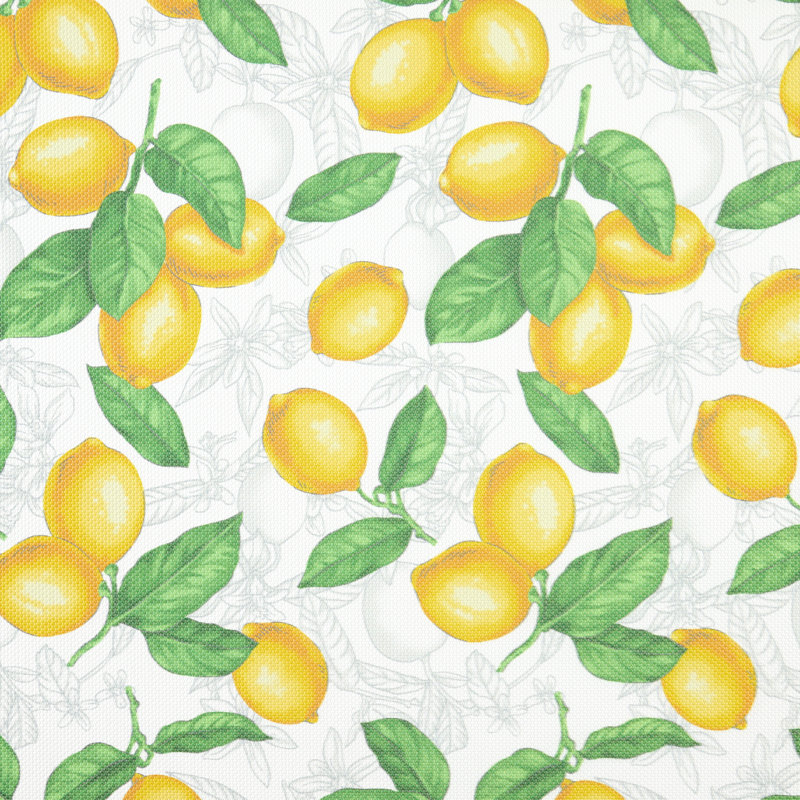 White and Yellow Lemon Print Anti-Fatigue Kitchen Mat