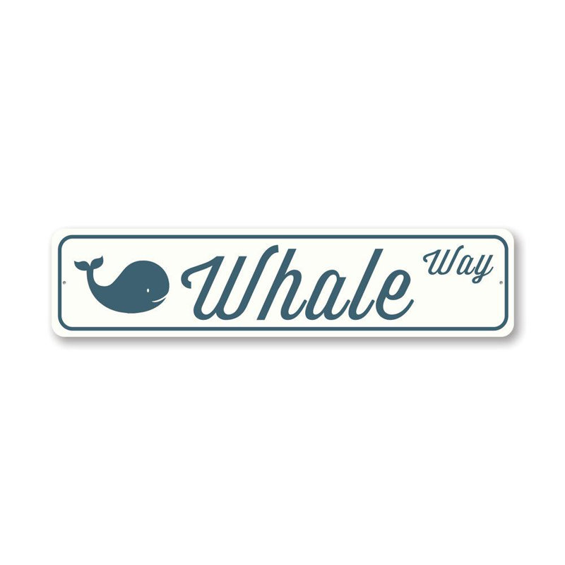 Panneau en aluminium Whale Street, H 4 po x l 18 po x P 0,04 po