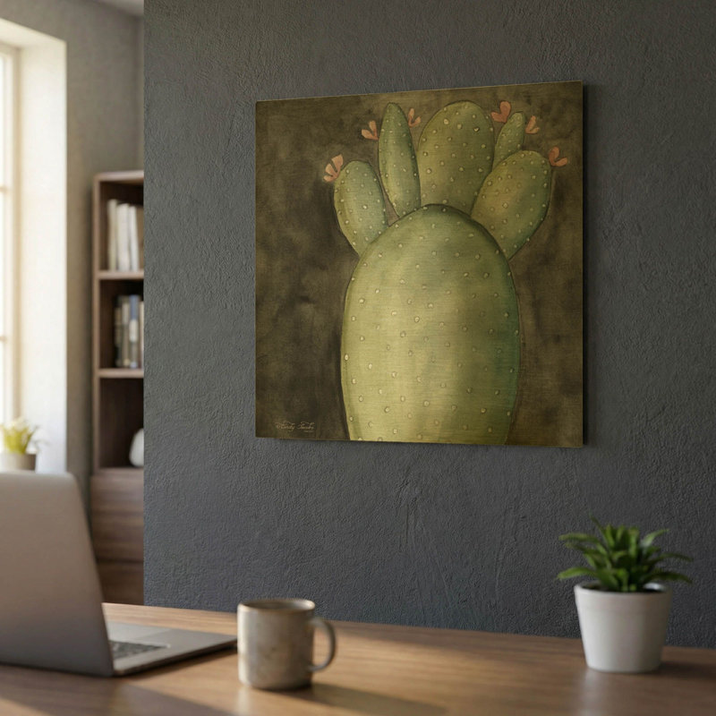 " Big Blooming Cactus I " Print, 24 po x 24 po