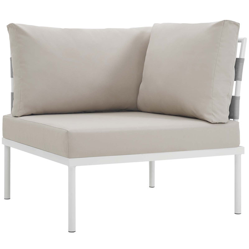 Ensemble de canapé modulaire d'extérieur en aluminium 8 pièces Harmony, Beige