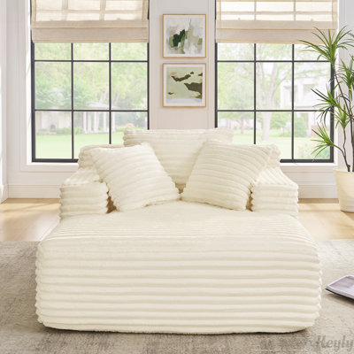 Chaise longue rembourrée en mousse Corduroy