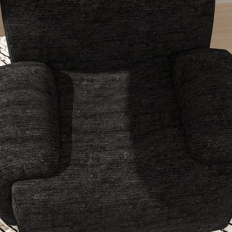 Fauteuil d'appoint rembourré de mousse l 42 po, Noir