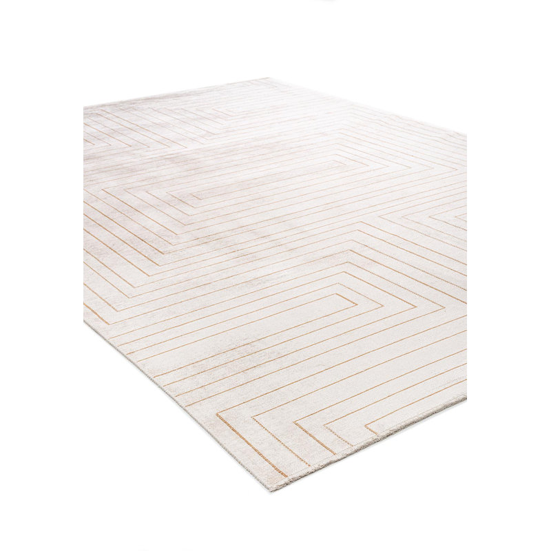 Contemporary Geometric Square Lines Area Rug, Rectangle 7'10" x 9'10"