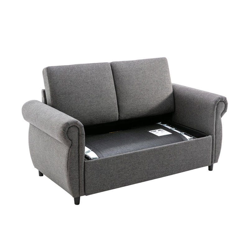 Canapé-lit 57,9 po avec matelas à mémoire de forme et deux ports USB Orisfur, Gris