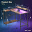 L-Shaped Metal Base Computer Desk with Power Outlet-1181141942