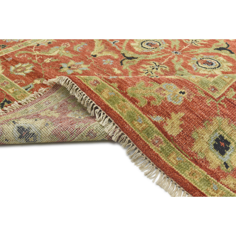 Tapis en laine noué à la main Rust Heriz, Rectangle 9 pi 11 po x 10 pi