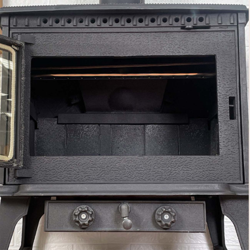 Small domestic heating wood fireplace