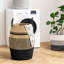 105L - Grand panier à linge tissé avec poignées en cuir - Rangement en corde de coton naturel pour vêtements, jouets, couvertures et coussins | Bac pliable multi-usage pour chambre de bébé, chambre à coucher, salle de lavage