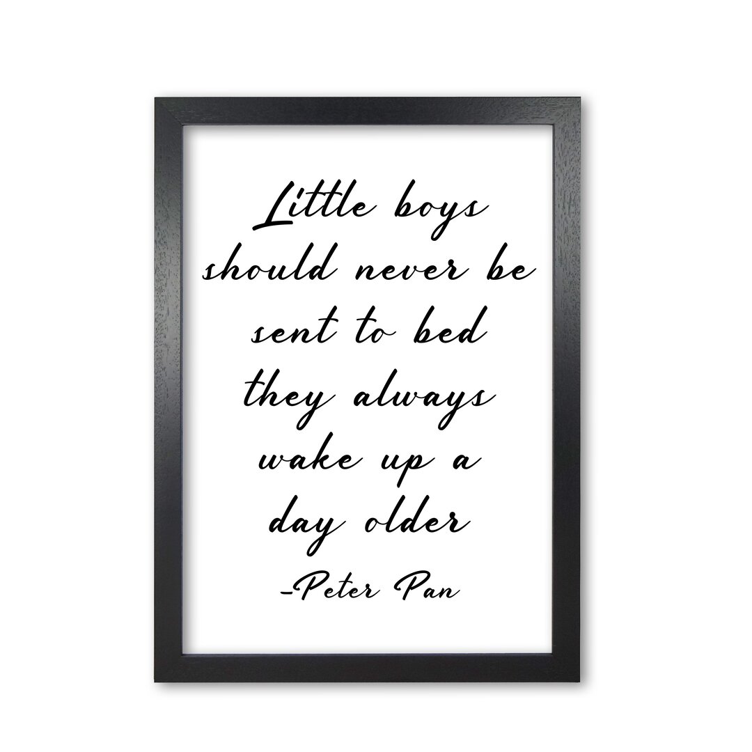 Poster Little Boys Peter Pan Quote