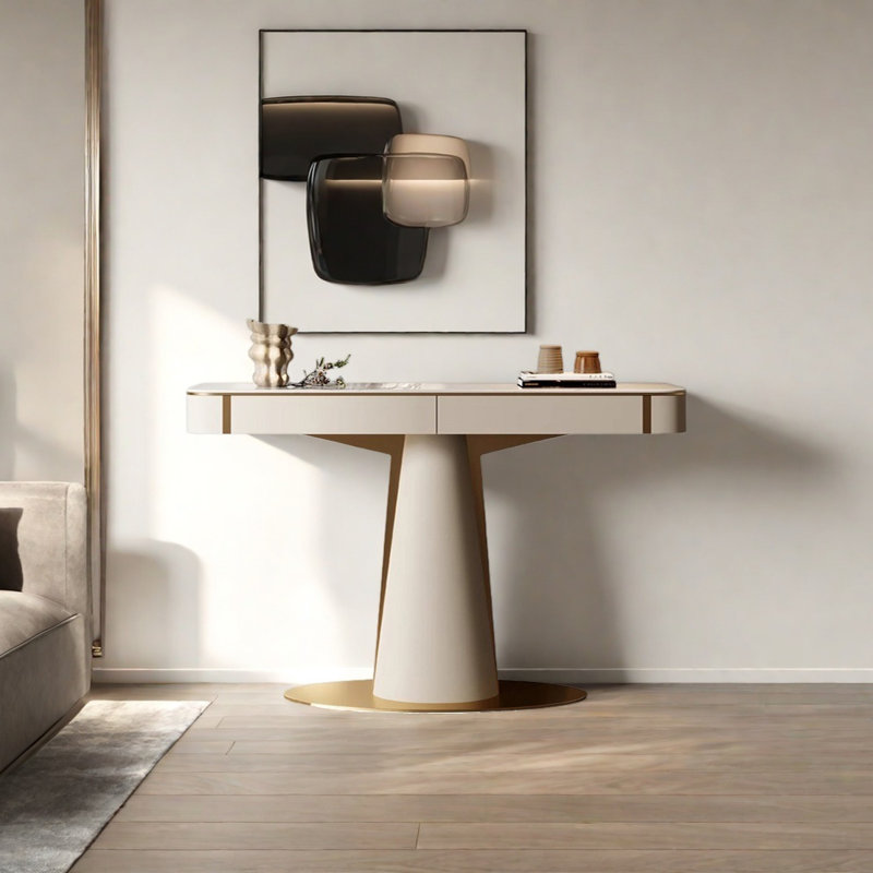 Console Modern Minimalist Luxury Art, Or champagne, H 33,46 po x l 47,24 po x P 13,78 po