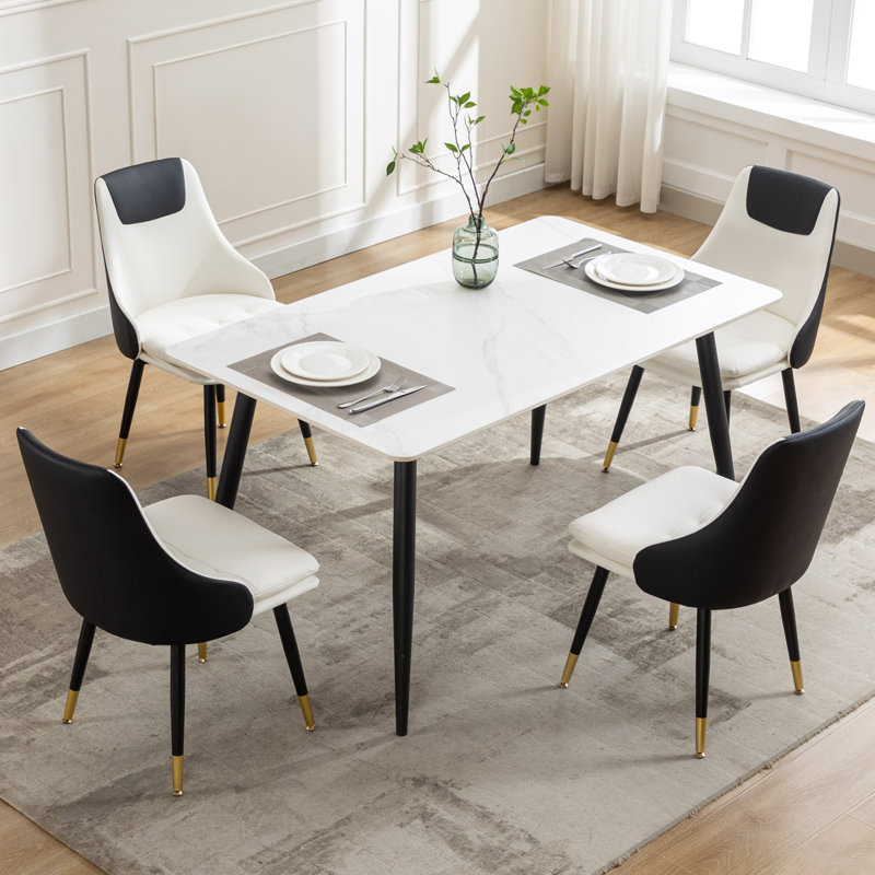 Yaden Tufted Swivel Upholstered Dining Chair, White