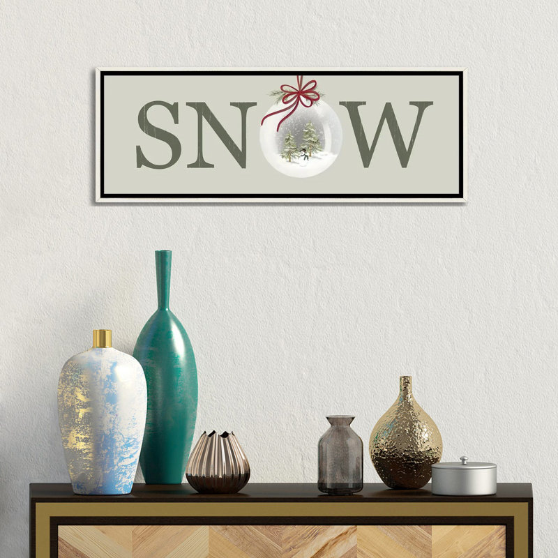 «Christmas SNOW Sign», reproduction d'art sur toile encadrée, H 12 po x l 36 po, Impression encadrée sans passe-partout